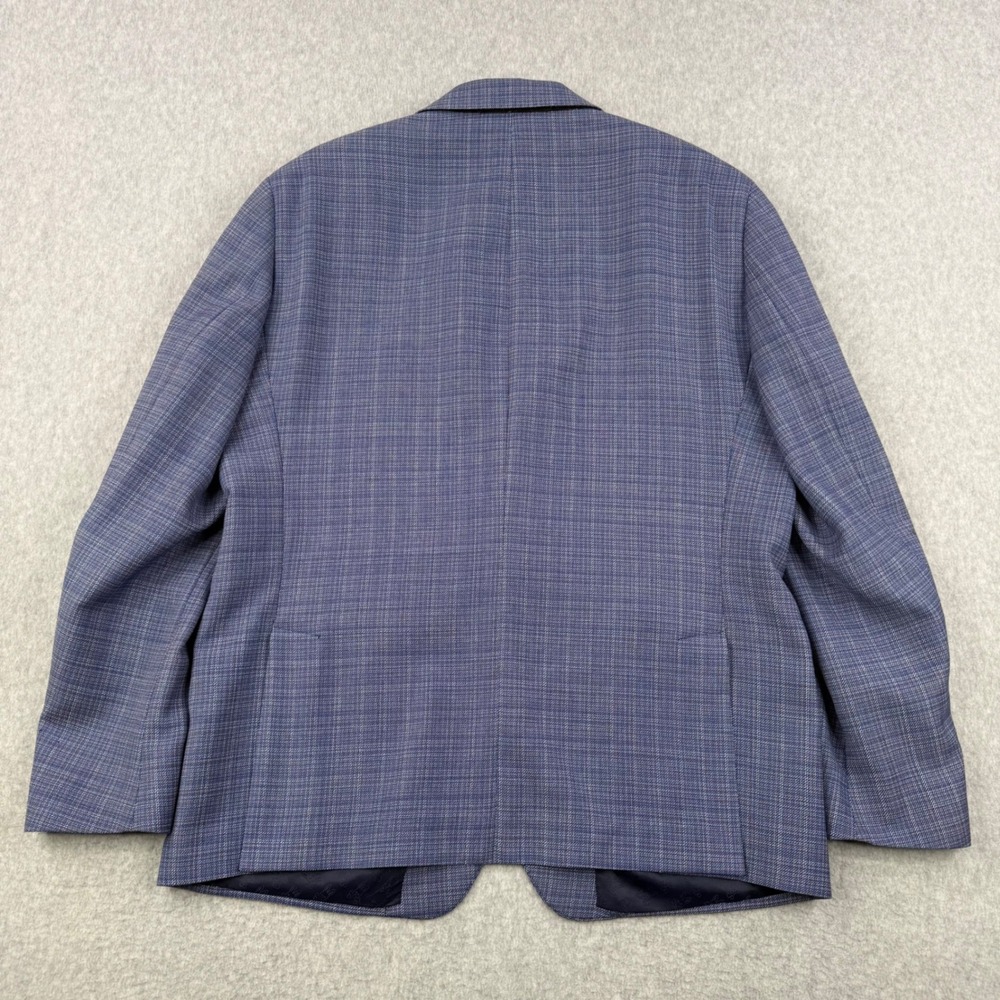 Psycho Bunny Blazer Mens 46R Blue Plaid Wool Sport Coat Unstructured Two Button - Picture 7 of 16